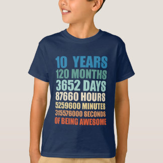10 Years Old 10th Birthday Boy Girl Anniversary T-Shirt