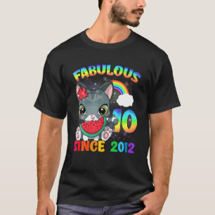 10 Years Old 10Th Birthday Cute Cat Girl Fabulous T-Shirt