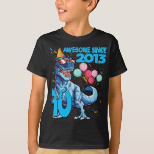 10 Years Old 10th Birthday Dinosaur Boy Party 2013 T-Shirt