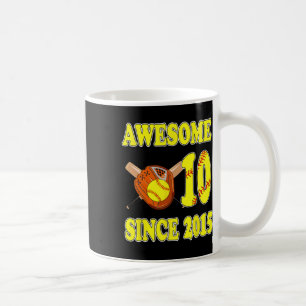 10 Years Old Awesome Since 2015 10th Birthday Soft Coffee Mug