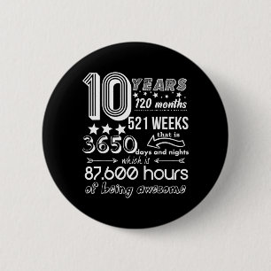 10 Years Old Birthday Boy Birthday Quotes Gift 6 Cm Round Badge