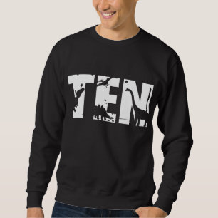 10 Years Old Birthday Boy Dinosaur T Rex Gift 10th Sweatshirt