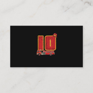 10 Years Old Birthday Boy Gifts Firefighter Business Card