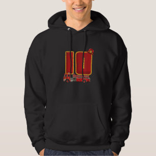 10 Years Old Birthday Boy Gifts Firefighter Hoodie