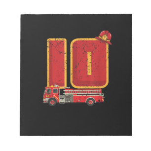 10 Years Old Birthday Boy Gifts Firefighter Notepad