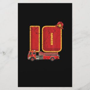 10 Years Old Birthday Boy Gifts Firefighter Stationery