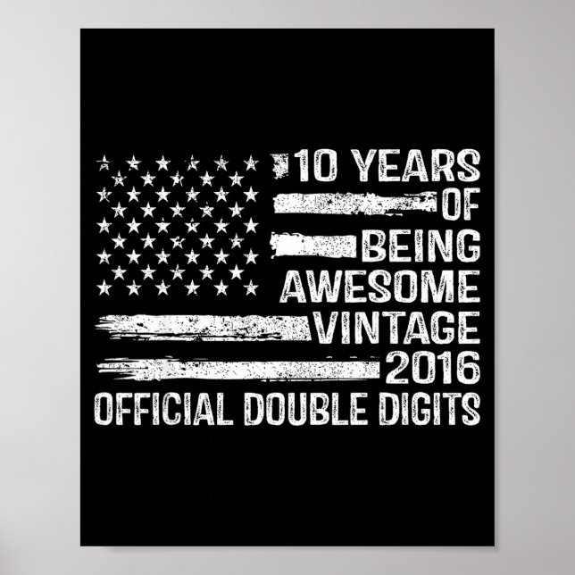 10 years old birthday double digits 10th birthday  poster (Front)