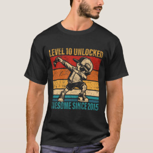 10 Years Old Birthday Gamer Dabbing Boy 10th Level T-Shirt