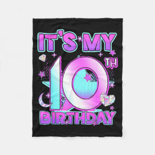 10 Years Old Birthday Kp Kids 10th Birthday Girls Fleece Blanket