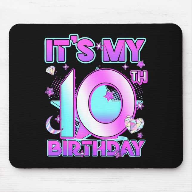 10 Years Old Birthday Kp Kids 10th Birthday Girls  Mouse Pad (Front)