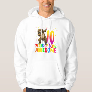 10 Years Old Birthday Sloth Dabbing 10th Birthday  Hoodie