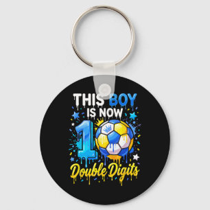 10 Years Old Birthday Soccer This Boy Now 10 Doubl Key Ring