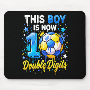10 Years Old Birthday Soccer This Boy Now 10 Doubl Mouse Pad