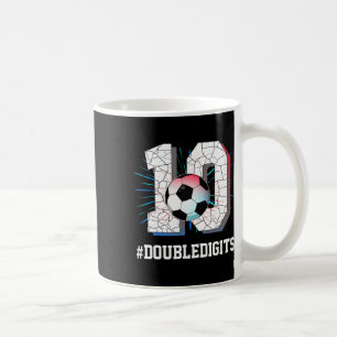 10 Years Old Boy 10 Double Digits Birthday Soccer Coffee Mug