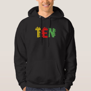 10 Years Old Boy Dinosaur Rex 10th Birthday Kids Hoodie