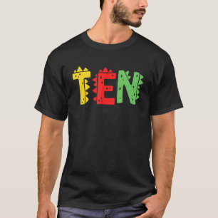 10 Years Old Boy Dinosaur Rex 10th Birthday Kids T-Shirt