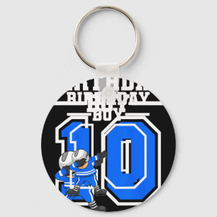 10 Years Old Boy Ice Hockey Player 10th Birthday K Key Ring