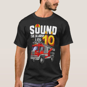 10 Years Old Firetruck  Birthday Boy Firefighter T-Shirt