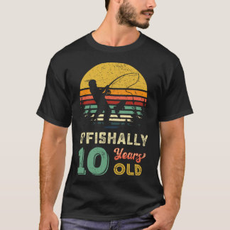 10 Years Old Fishing Gift 10 Yo Ten Year Old 10th  T-Shirt