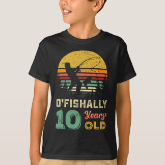 10 Years Old Fishing Gift 10 Yo Ten Year Old 10th  T-Shirt