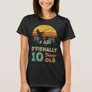 10 Years Old Fishing Gift 10 Yo Ten Year Old 10th  T-Shirt