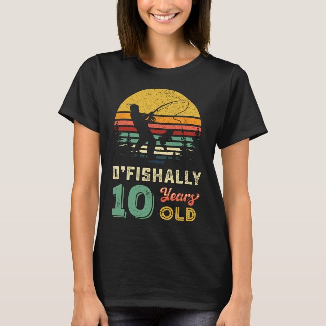 10 Years Old Fishing Gift 10 Yo Ten Year Old 10th  T-Shirt (Front)