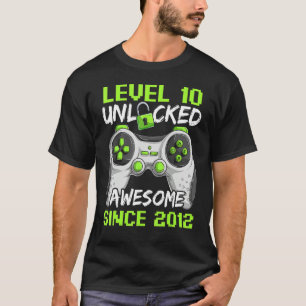 10 Years Old Gamer Boy Birthday 10 Level Unlocked T-Shirt