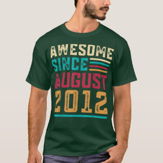 10 Years Old Gifts Awesome Since August 2012 10th T-Shirt