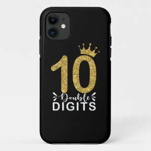 10 Years Old Gifts Double Digits Girls crown iPhone 11 Case