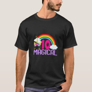 10 Years Old Girl Magical Unicorn 10Th Tenth Birth T-Shirt