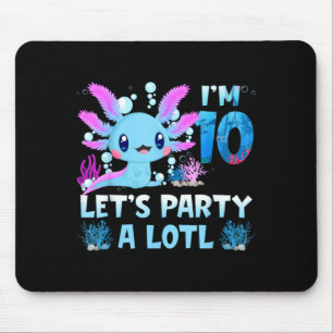 10 Years Old Girls 10th Birthday Cute Axolotl Mouse Pad