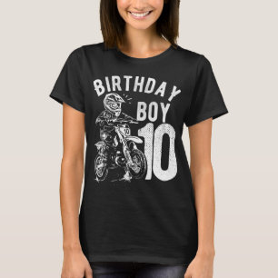 10 years old kid - Birthday boy - Dirt bike - Moto T-Shirt