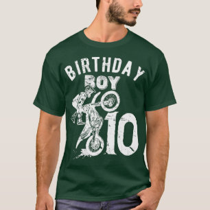 10 years old kid Birthday boy Dirt bike Motorcycle T-Shirt