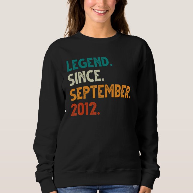 10 Years Old  Legend Since September 2012 10th Bir Sweatshirt (Front)