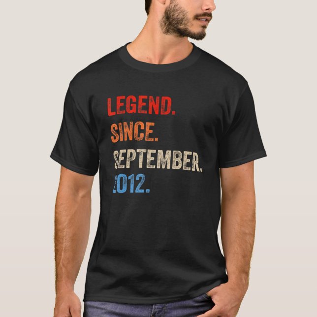 10 Years Old  Legend Since September 2012 10th Bir T-Shirt (Front)