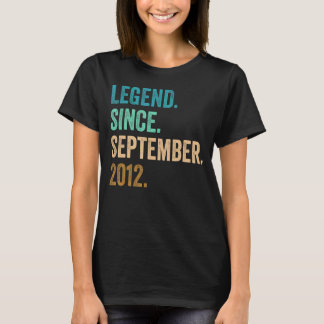 10 Years Old Legend Since September 2012 10th Birt T-Shirt