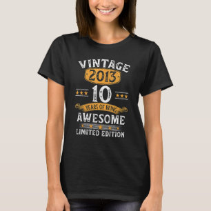 10 Years Old Vintage 2013 10th Birthday 1 T-Shirt