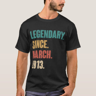 10 Years Old Vintage 2013 Birthday March 10th Deco T-Shirt