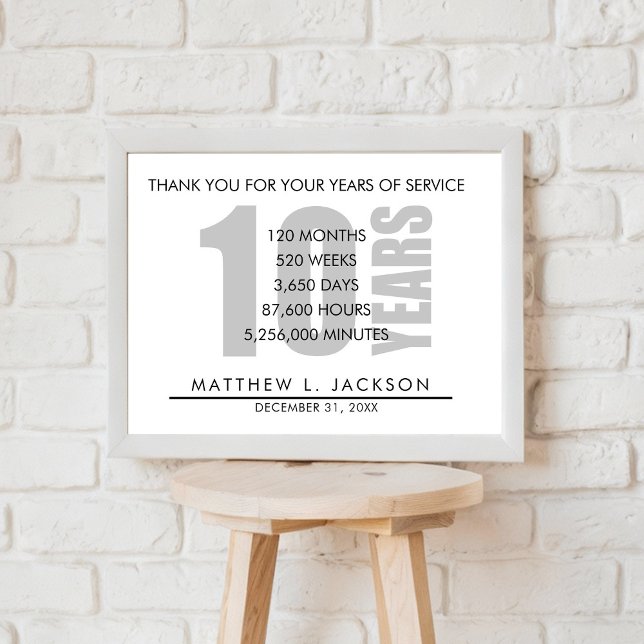 10 Years Retirement or Employee Appreciation Gift Poster (Creator Uploaded)