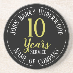 10 Years Service Staff Award Coaster