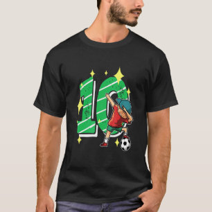 10 Years Soccer 10th Birthday Dabbing Football Pla T-Shirt