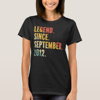 10 Years Vintage Legend Since September 2012 10th  T-Shirt