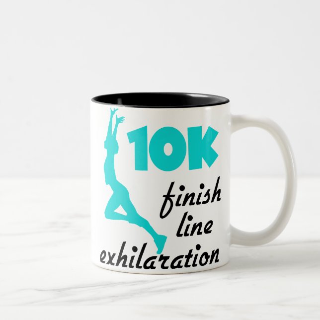 10K Aqua Finish Line Two-Tone Coffee Mug (Right)