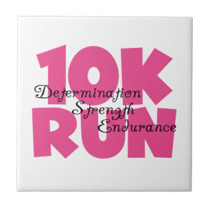10K Run Pink Sports Running Ceramic Tile