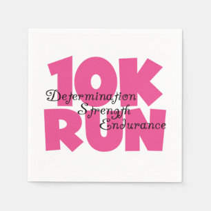 10K Run Pink Sports Running Napkin