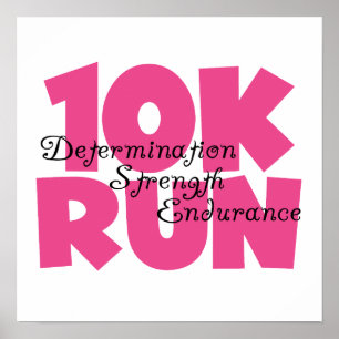 10K Run Pink Sports Running Poster