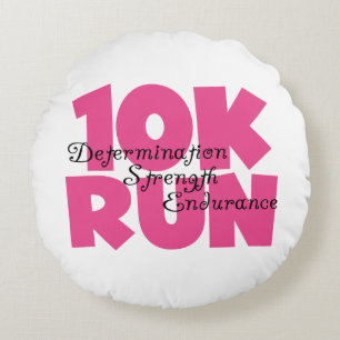 10K Run Pink Sports Running Round Cushion