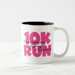 10K Run Pink Sports Running Two-Tone Coffee Mug