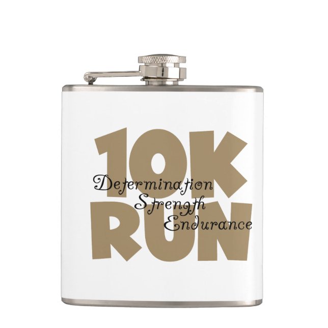 10K Run Tan Sports Running Hip Flask (Front)