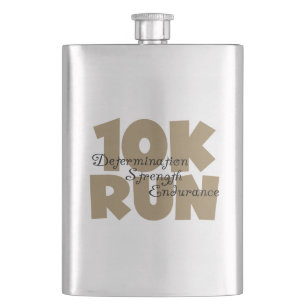 10K Run Tan Sports Running Hip Flask
